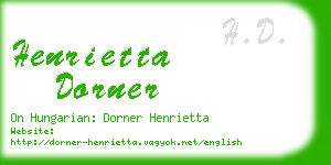 henrietta dorner business card